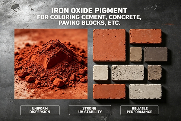 Iron Oxides for coloring cement, concrete, paving blocks, etc.